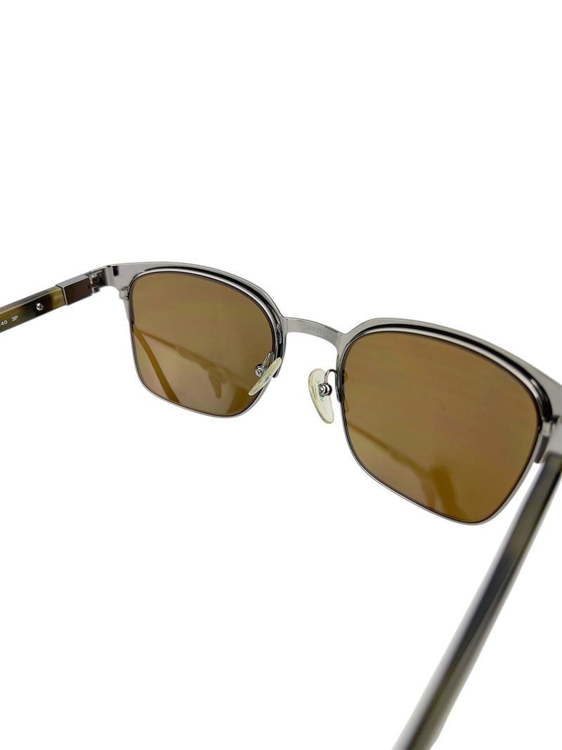Prada Polarized Brown Metal Wayfarer Sunglasses
