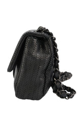 Chanel Black Lambskin Perforated Single Flap