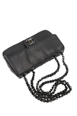 Chanel Black Lambskin Perforated Single Flap