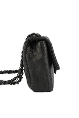 Chanel Black Lambskin Perforated Single Flap