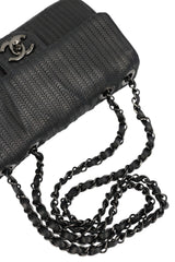 Chanel Black Lambskin Perforated Single Flap