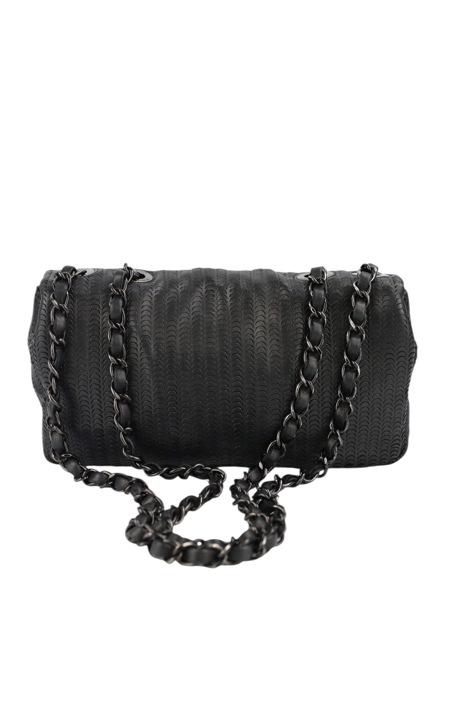 Chanel Black Lambskin Perforated Single Flap