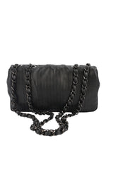 Chanel Black Lambskin Perforated Single Flap