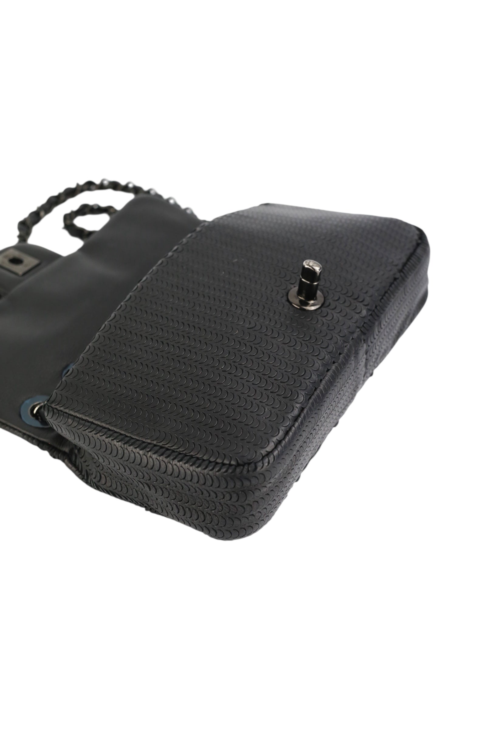 Chanel Black Lambskin Perforated Single Flap