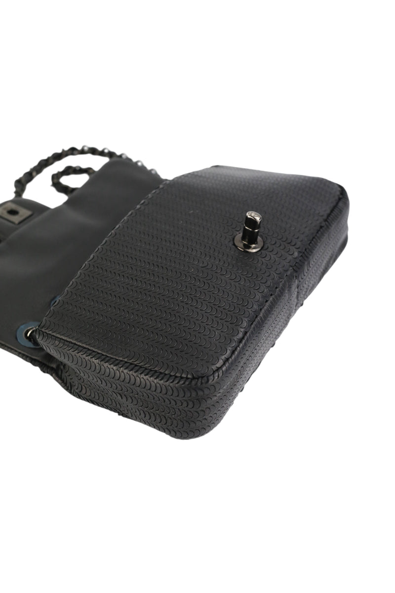 Chanel Black Lambskin Perforated Single Flap