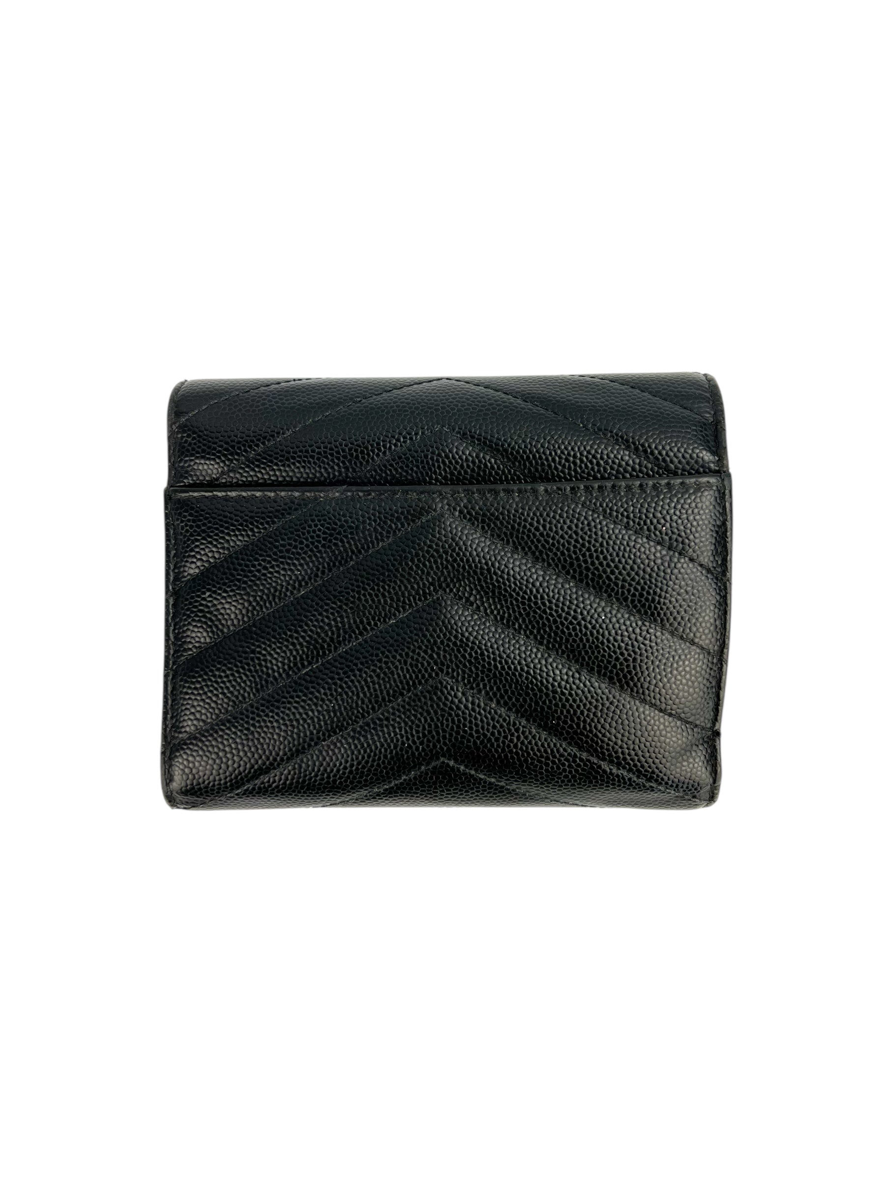 Saint Laurent Classic Monogram Trifold Wallet Black