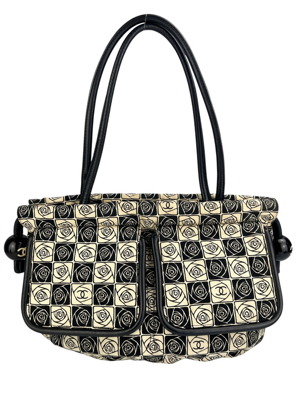 Chanel Camellia Rare CC Motif Canvas Tote