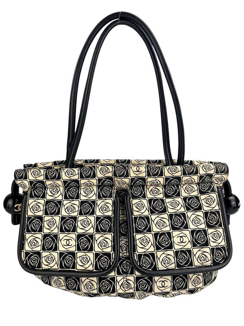 Chanel Camellia Rare CC Motif Canvas Tote