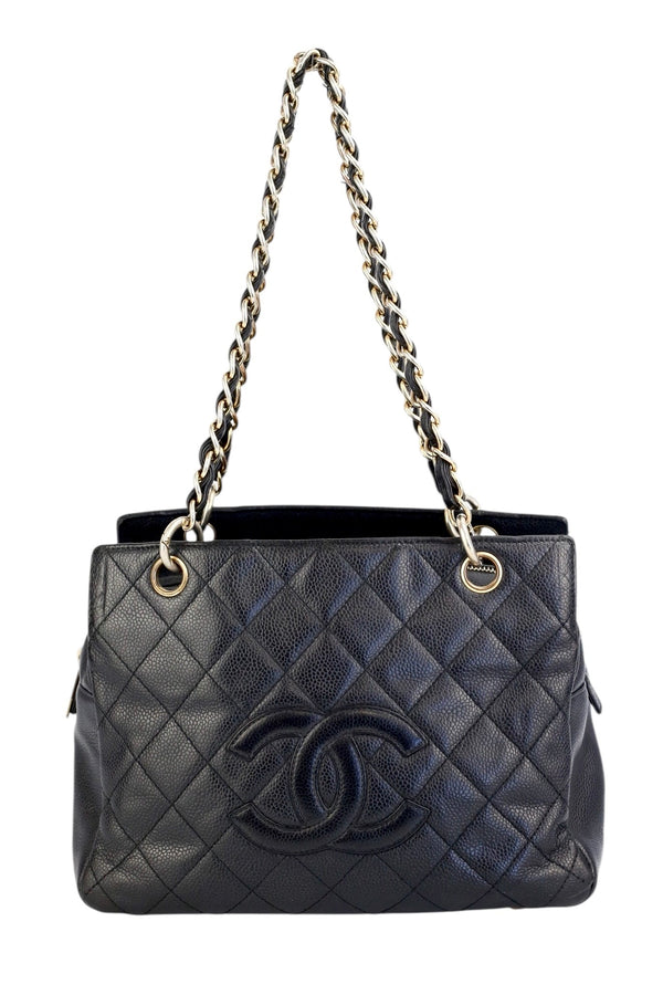 Chanel Black Caviar Petite Shopper Tote