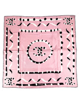 Chanel Pink & Black Print Silk Scarf