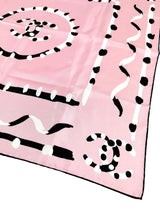 Chanel Pink & Black Print Silk Scarf