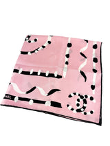 Chanel Pink & Black Print Silk Scarf