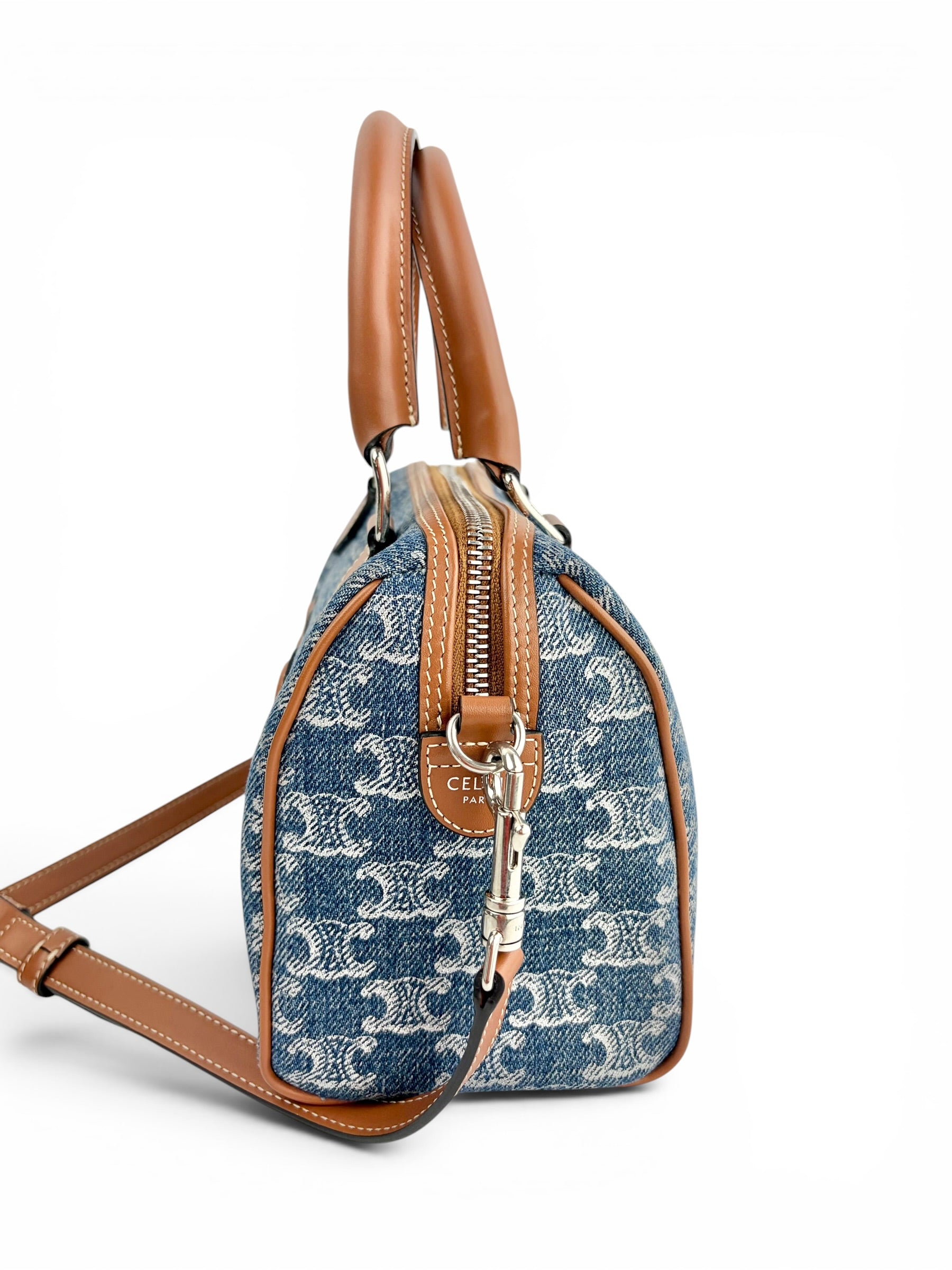 celine-denim-triomphe-25cm-boston-bag-w--strap-1