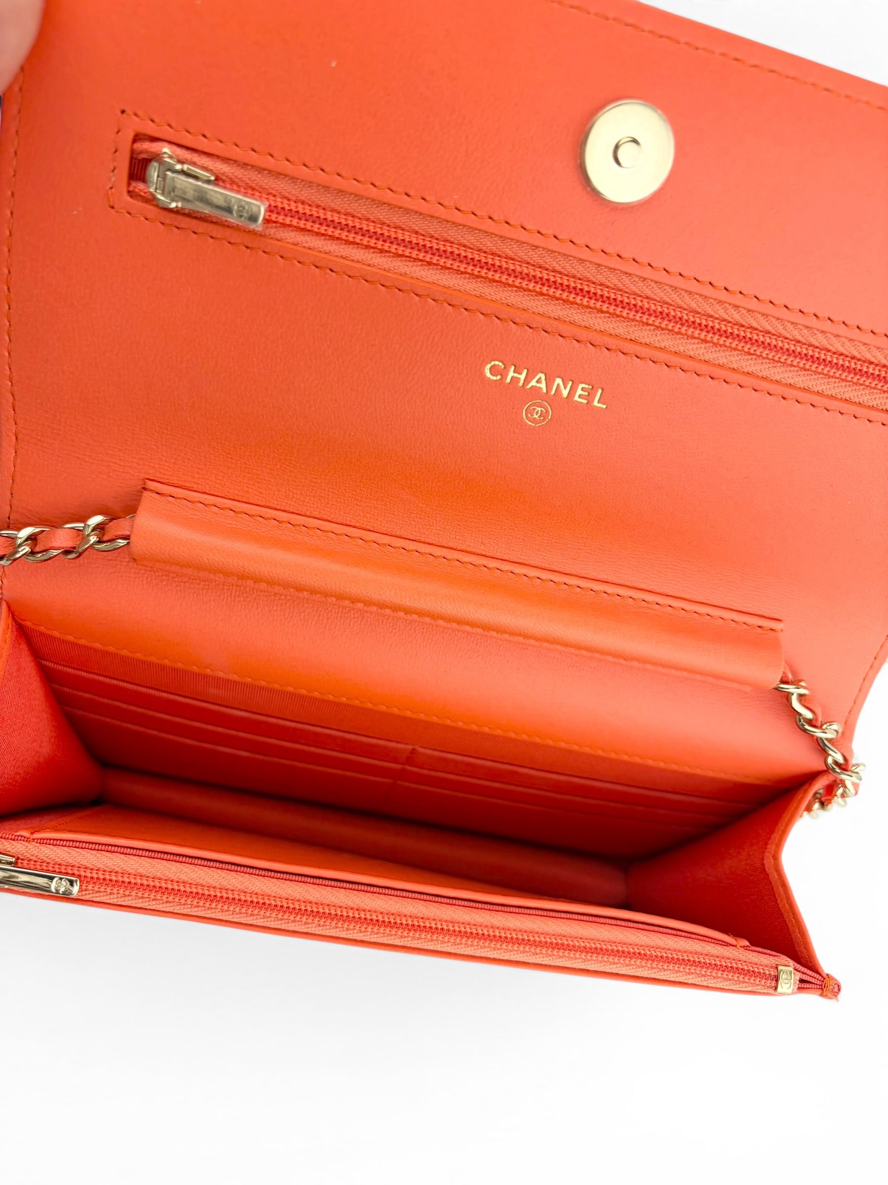 chanel-orange-lambskin-wallet-on-chain--full-set--9