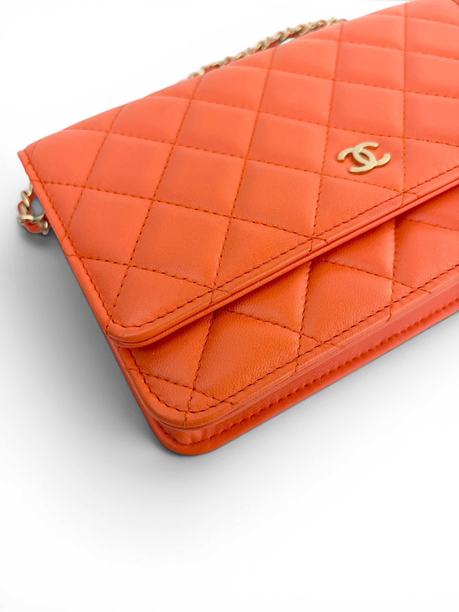 chanel-orange-lambskin-wallet-on-chain--full-set--7