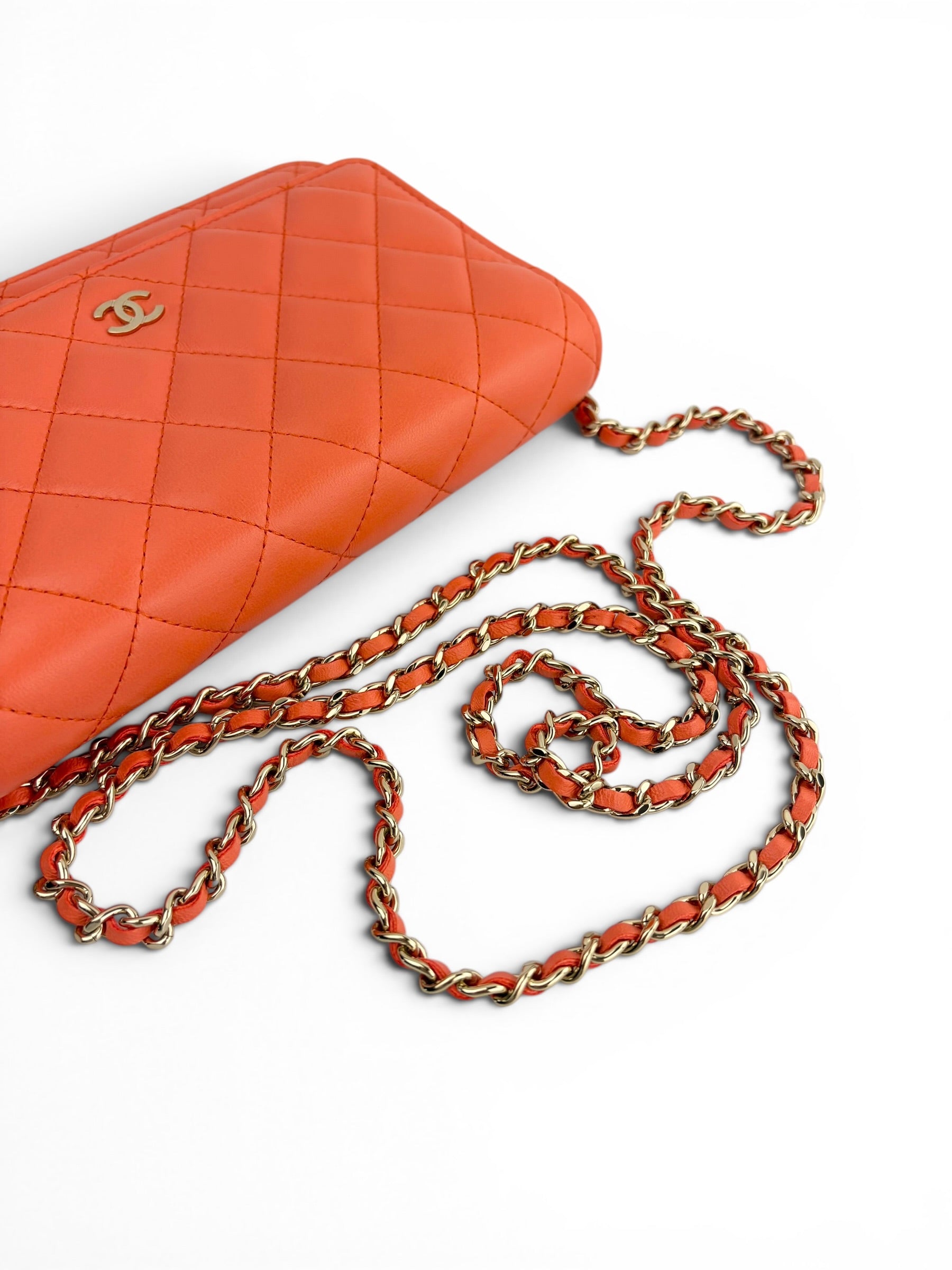 chanel-orange-lambskin-wallet-on-chain--full-set--5
