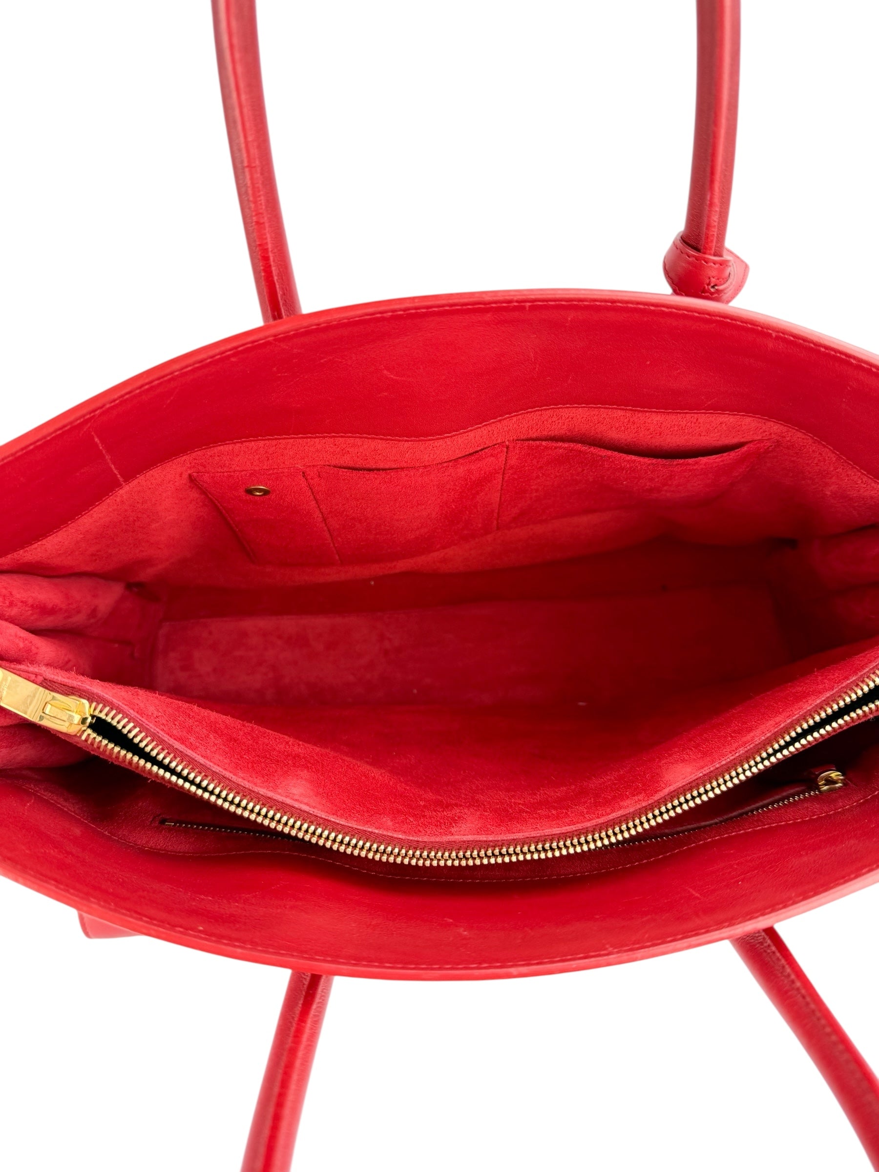 Saint Laurent Red Leather Large Sac De Jour
