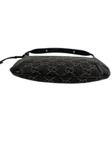 Gucci Black Denim Slim Horsebit Shoulder Bag