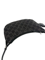 Gucci Black Denim Slim Horsebit Shoulder Bag