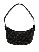 Gucci Black Denim Slim Horsebit Shoulder Bag