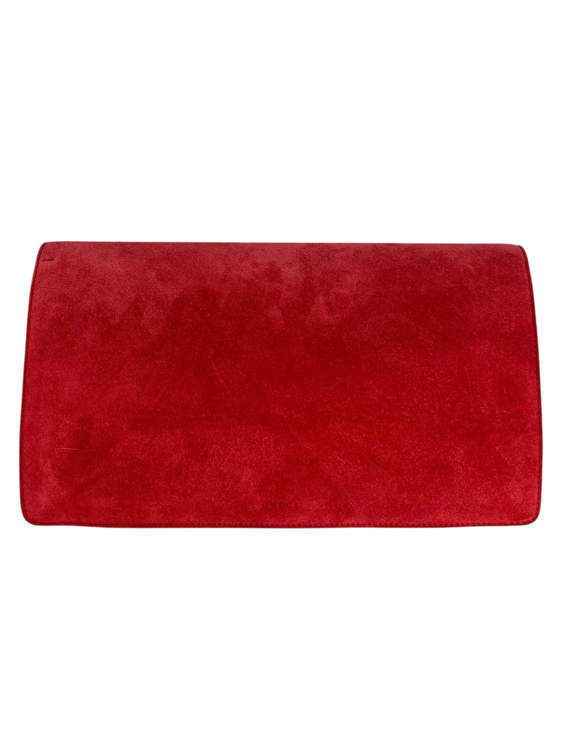 Gucci Red Suede Dionysus Large Clutch