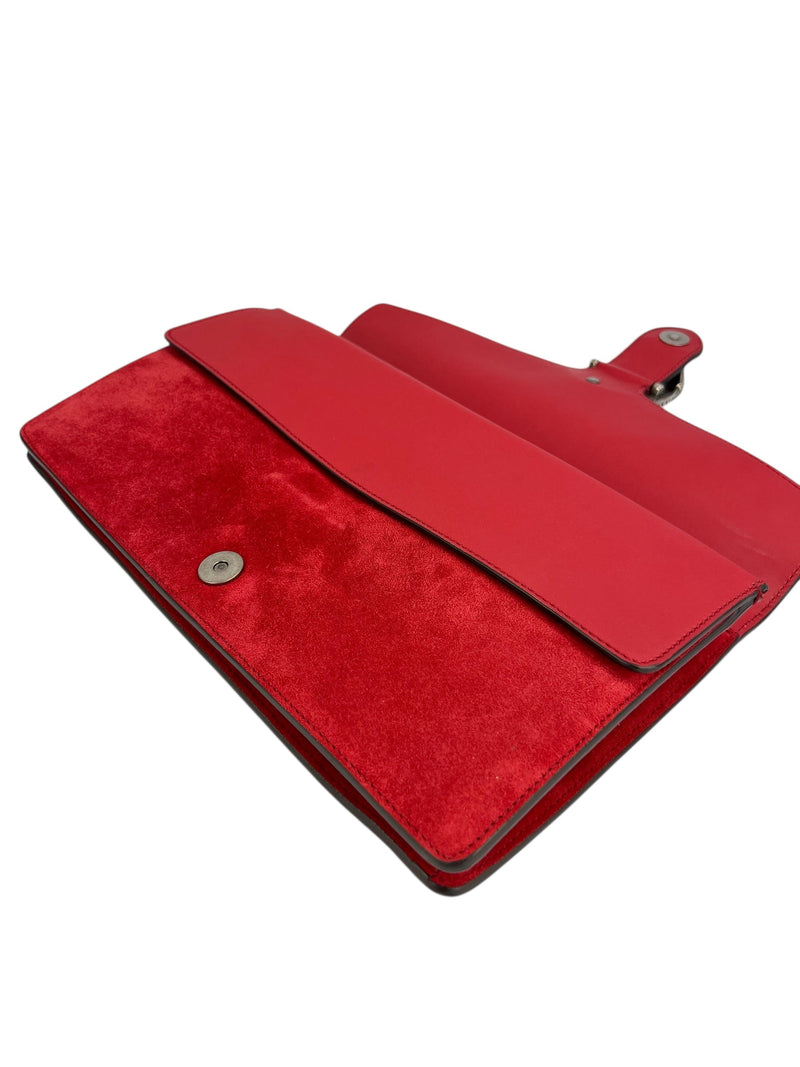 Gucci Red Suede Dionysus Large Clutch