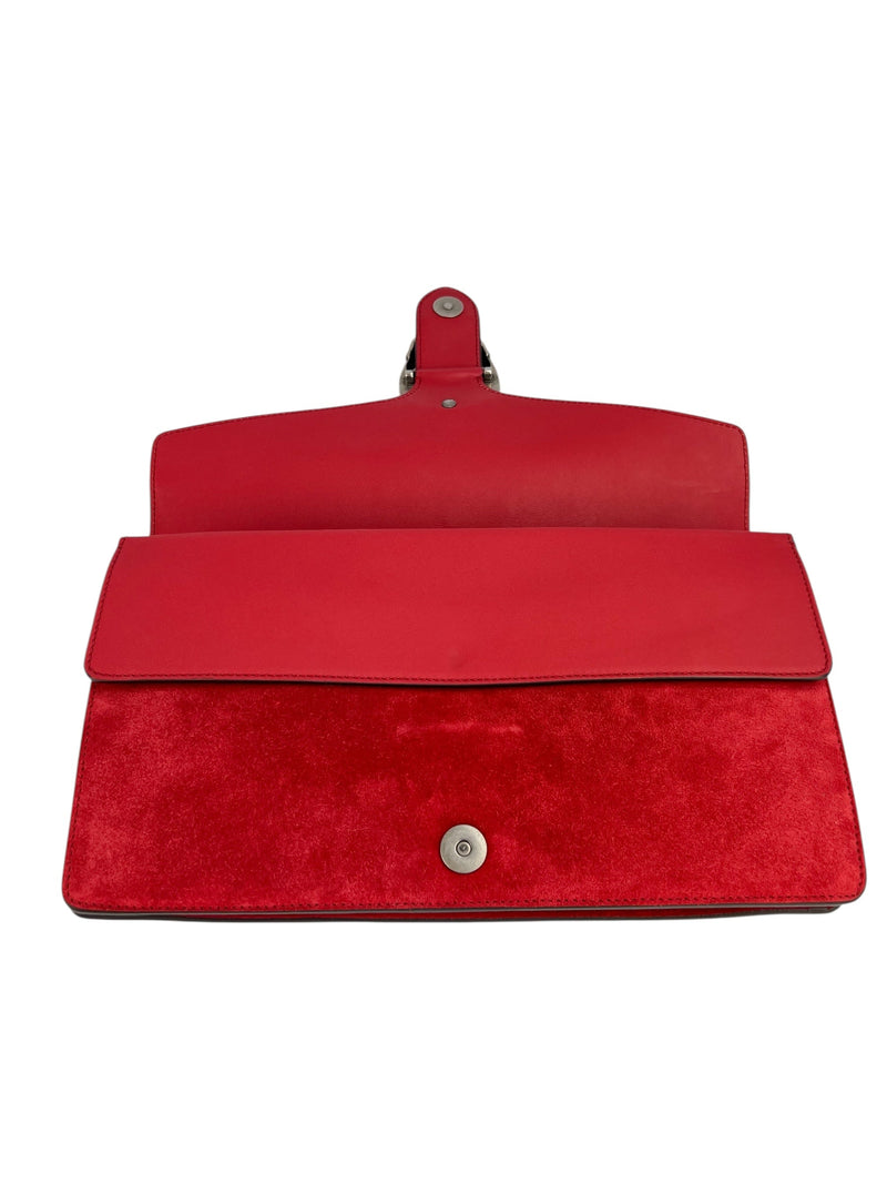 Gucci Red Suede Dionysus Large Clutch