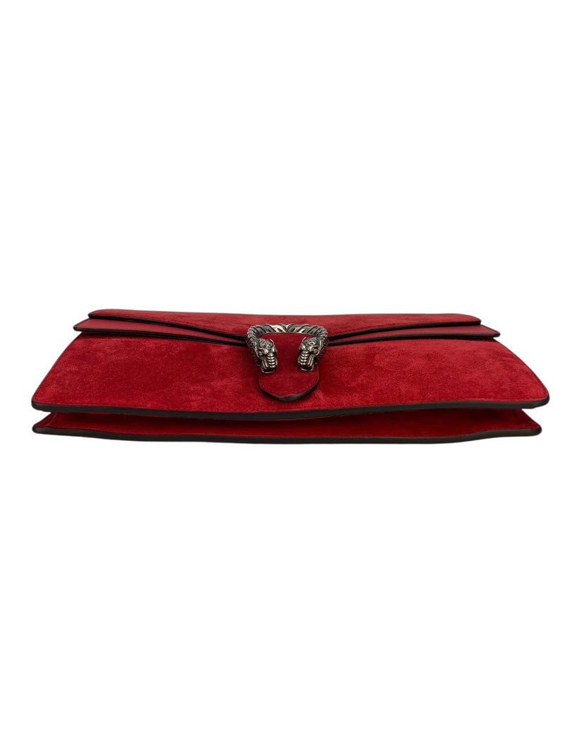 Gucci Red Suede Dionysus Large Clutch