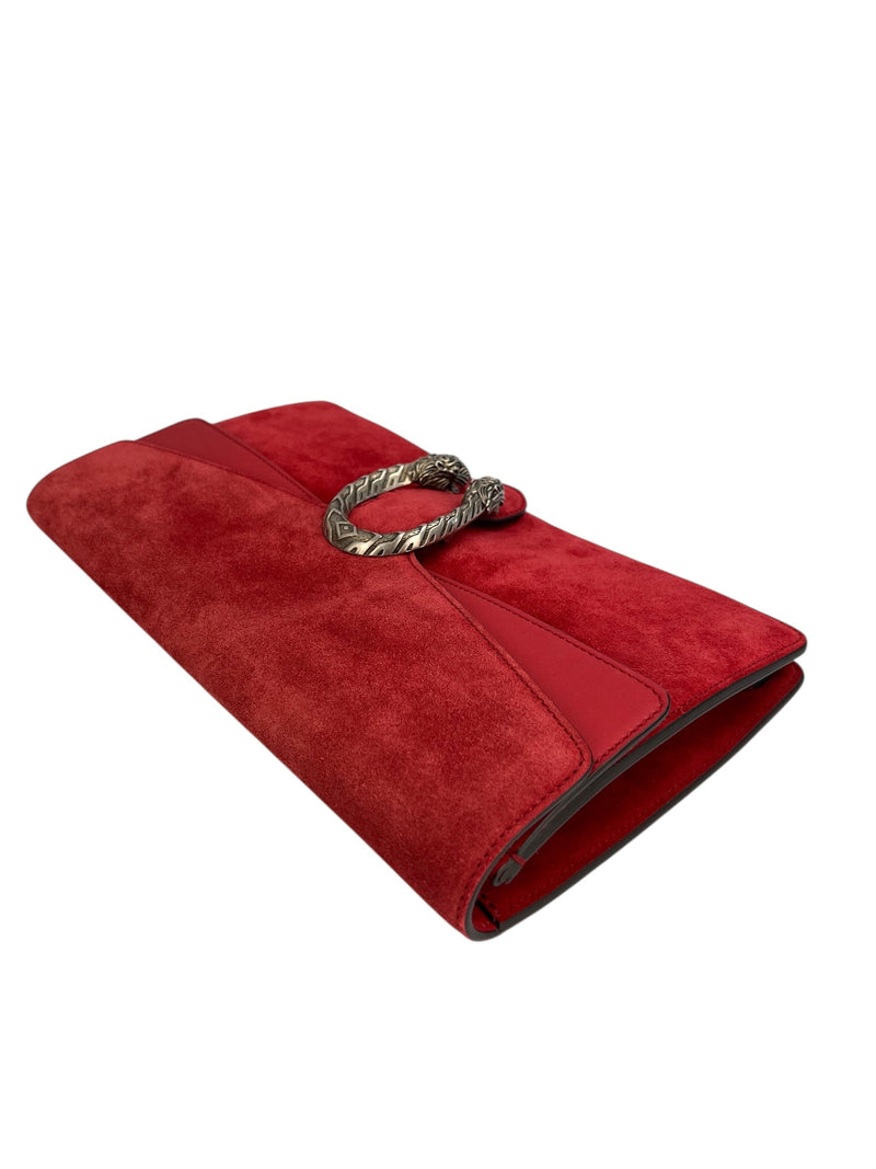 Gucci Red Suede Dionysus Large Clutch