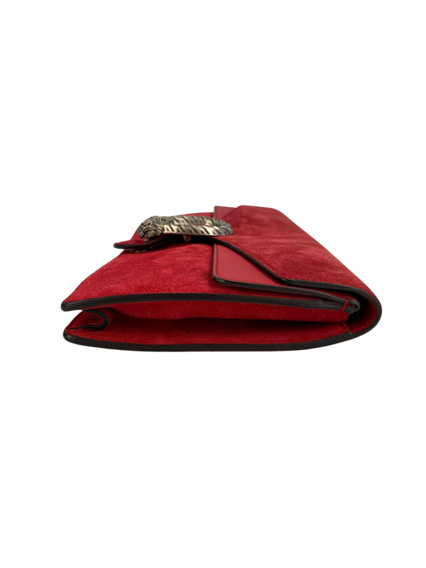 Gucci Red Suede Dionysus Large Clutch