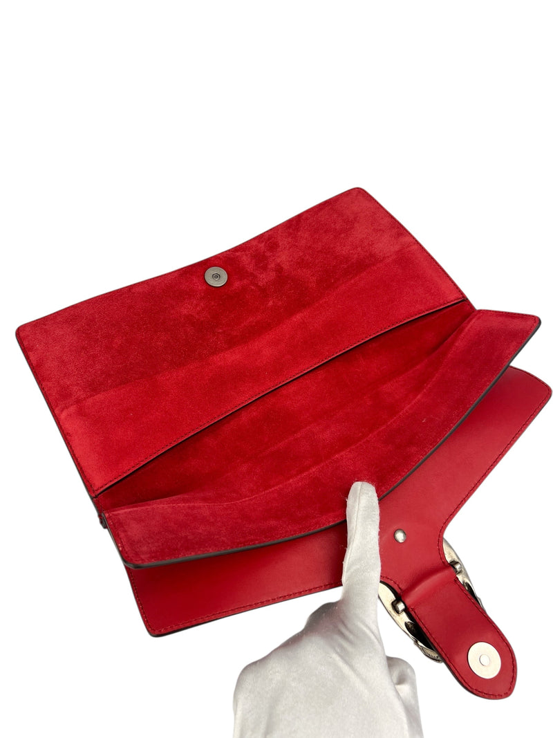 Gucci Red Suede Dionysus Large Clutch
