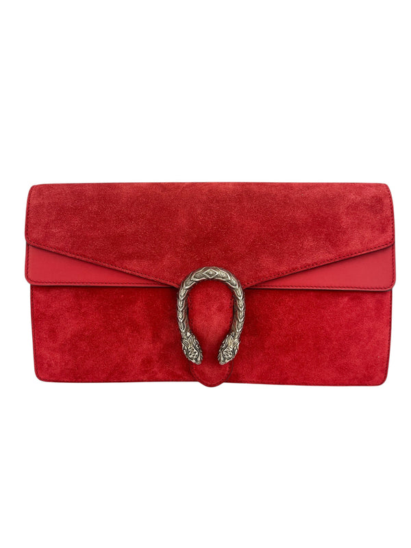 Gucci Red Suede Dionysus Large Clutch