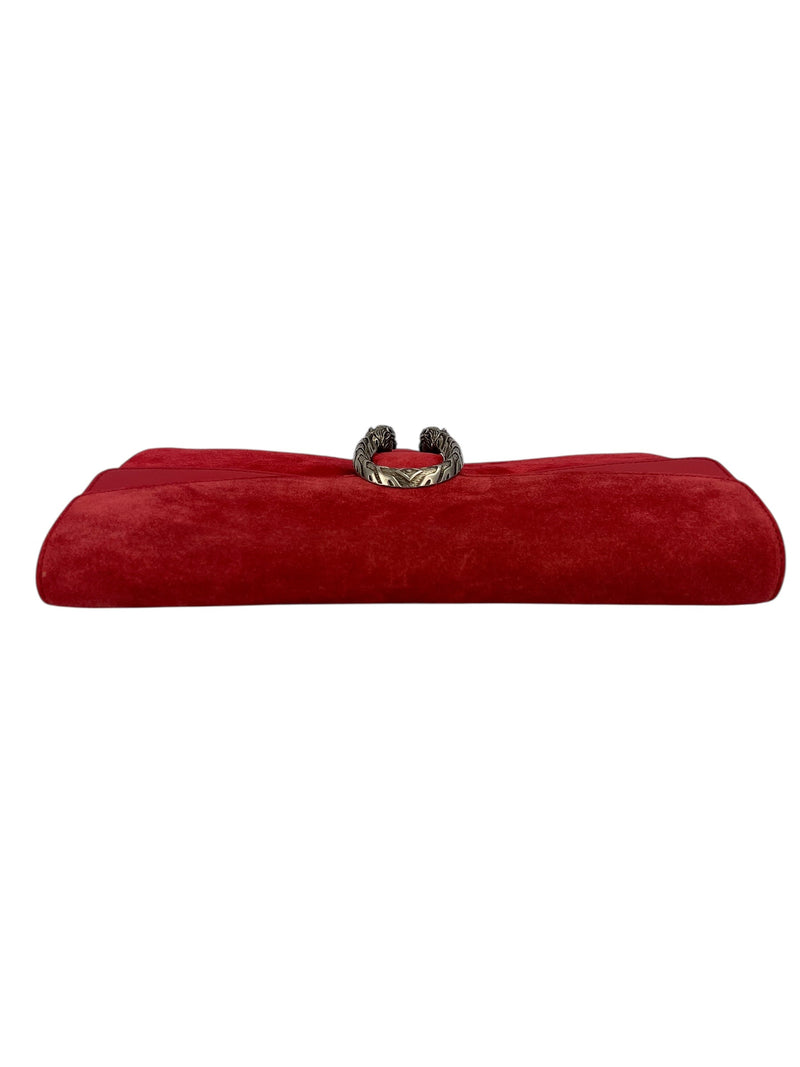 Gucci Red Suede Dionysus Large Clutch