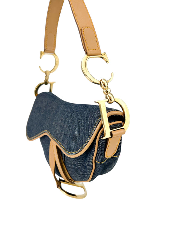 Dior Vintage Denim Saddle Bag