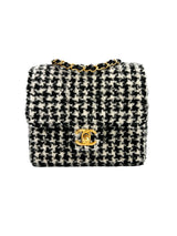 Chanel Mini Square Tweed Houndstooth Flap Classic