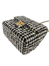 Chanel Mini Square Tweed Houndstooth Flap Classic