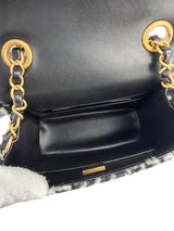 Chanel Mini Square Tweed Houndstooth Flap Classic