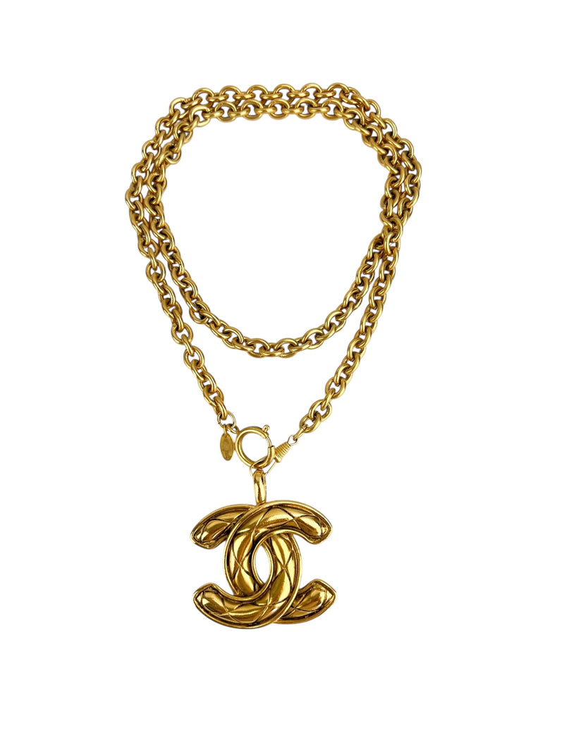 Chanel Vintage 24k Gold XL CC Chain Necklace