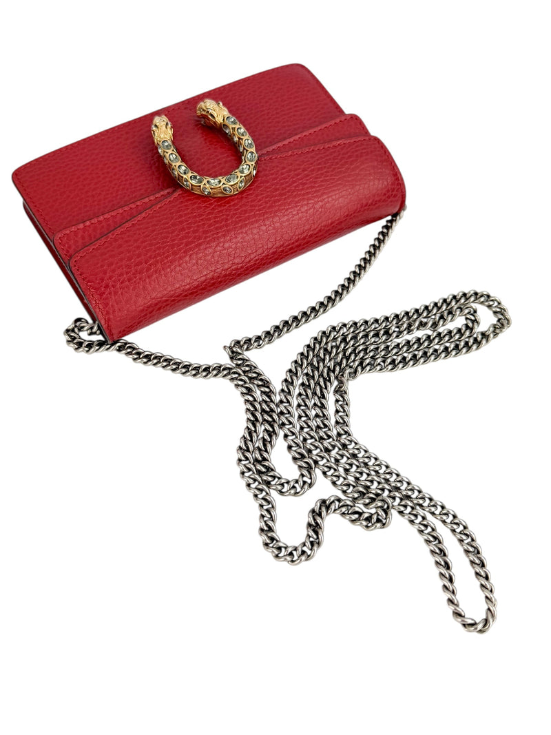 Gucci Red Leather Dionysus Super Mini (FULL SET)