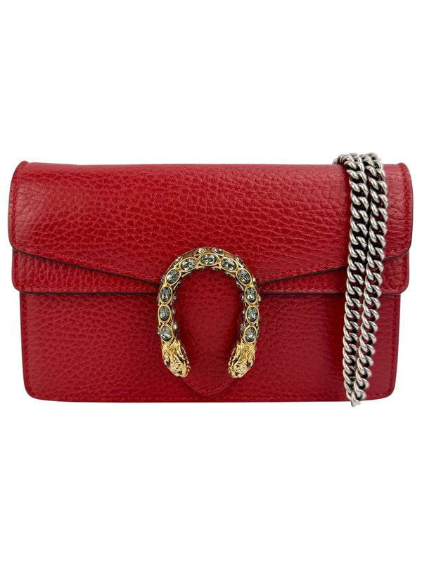 Gucci Red Leather Dionysus Super Mini (FULL SET)