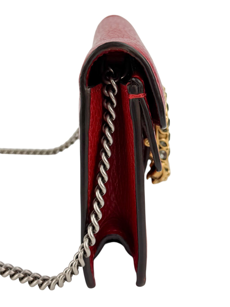 Gucci Red Leather Dionysus Super Mini (FULL SET)