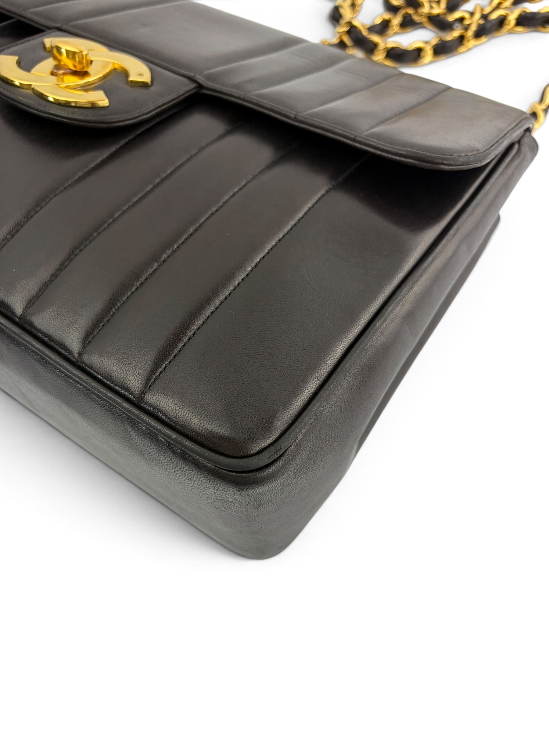 chanel-vintage-vertical-black-lambskin-maxi-flap-9