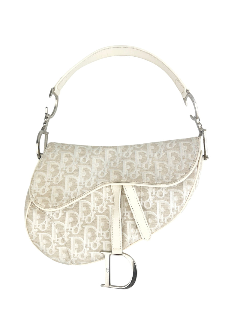 Christian Dior Vintage Cream Saddle Handbag