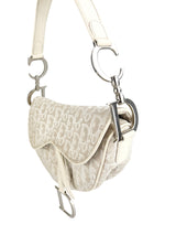 Christian Dior Vintage Cream Saddle Handbag