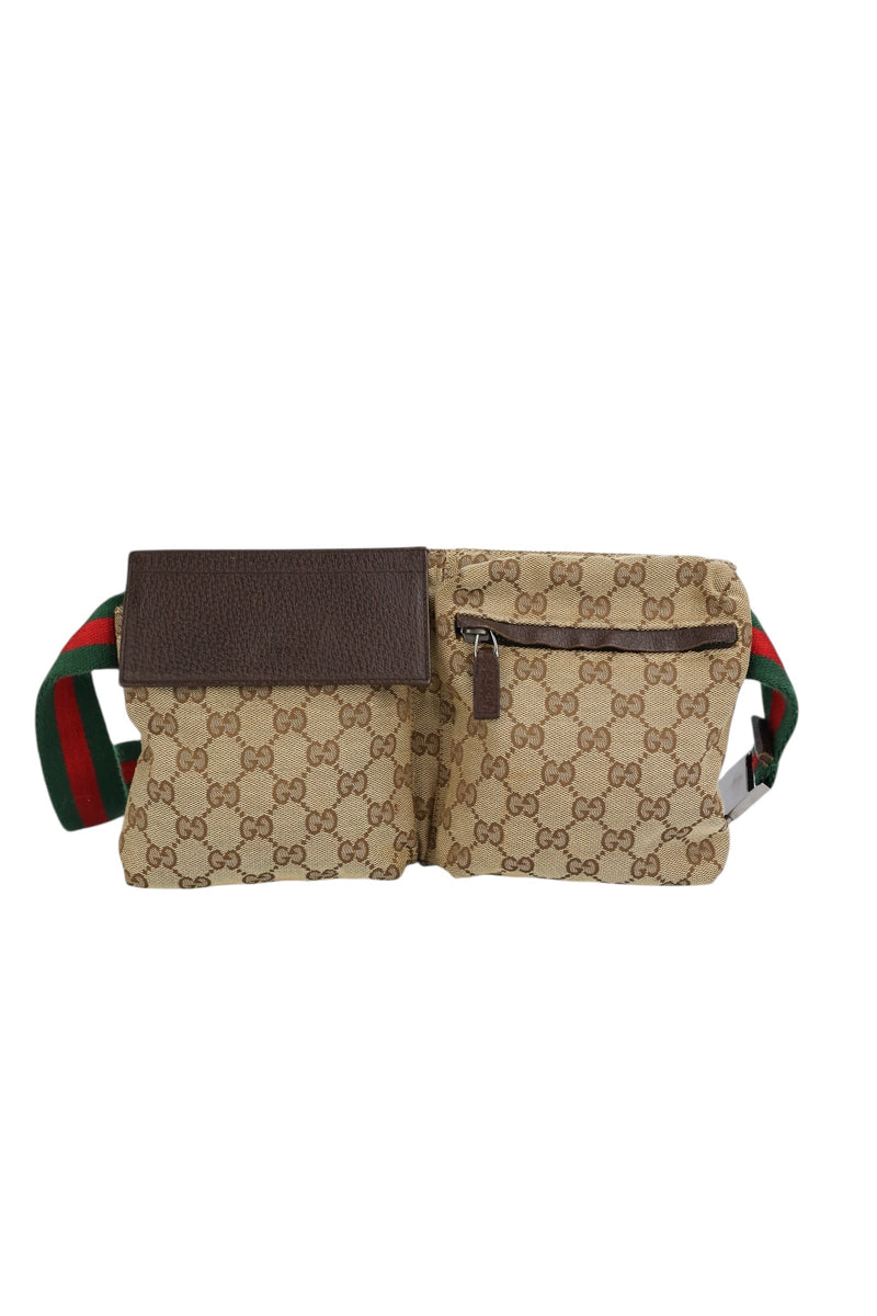 Gucci Vintage Monogram Bum Bag Heritage Stripe