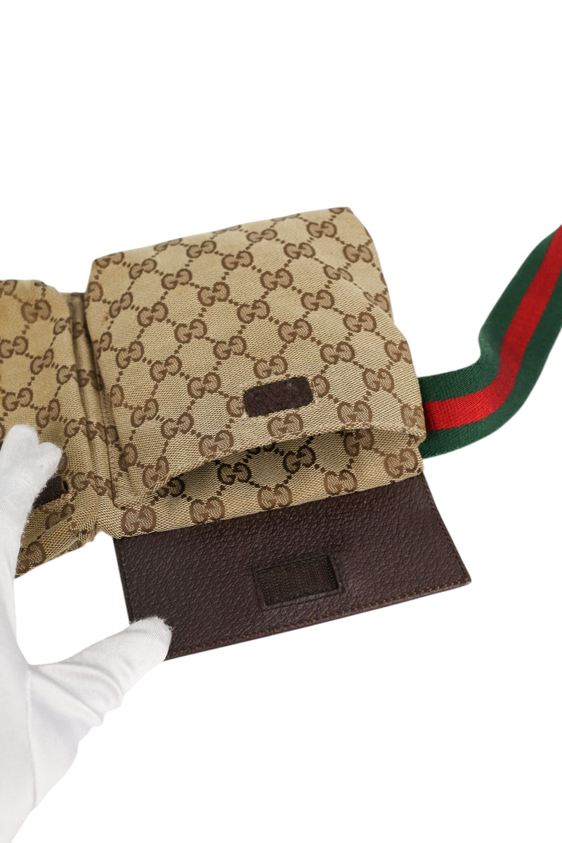 Gucci Vintage Monogram Bum Bag Heritage Stripe