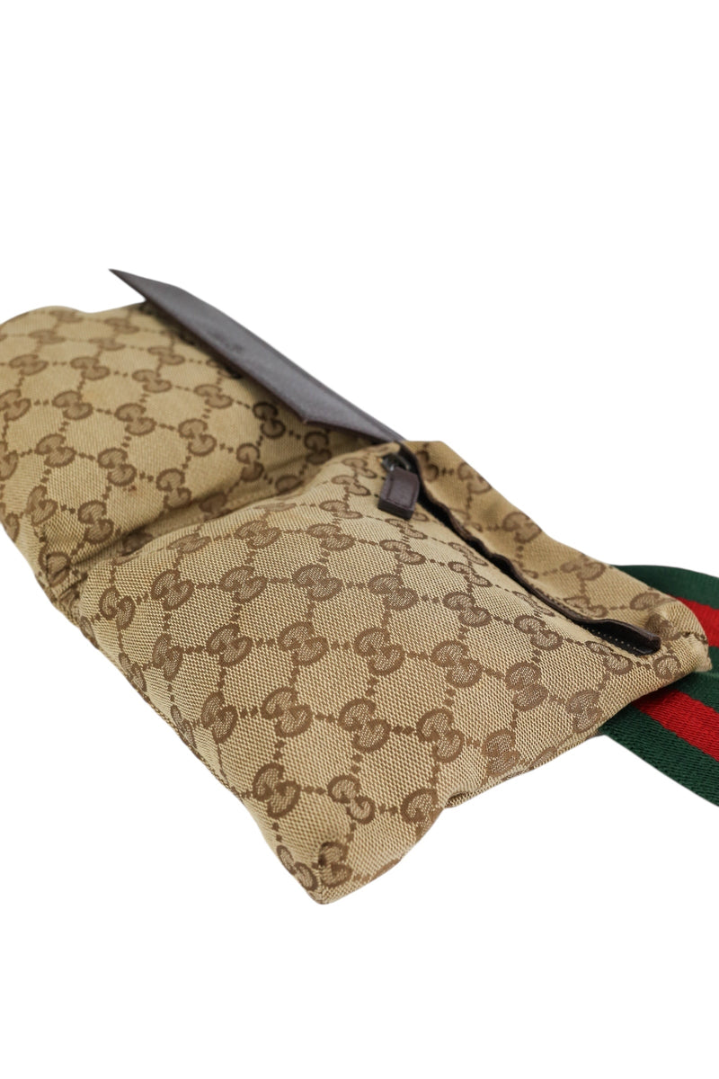 Gucci Vintage Monogram Bum Bag Heritage Stripe
