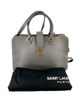 Saint Laurent Grey Leather Medium Cabas Tote w/ Strap