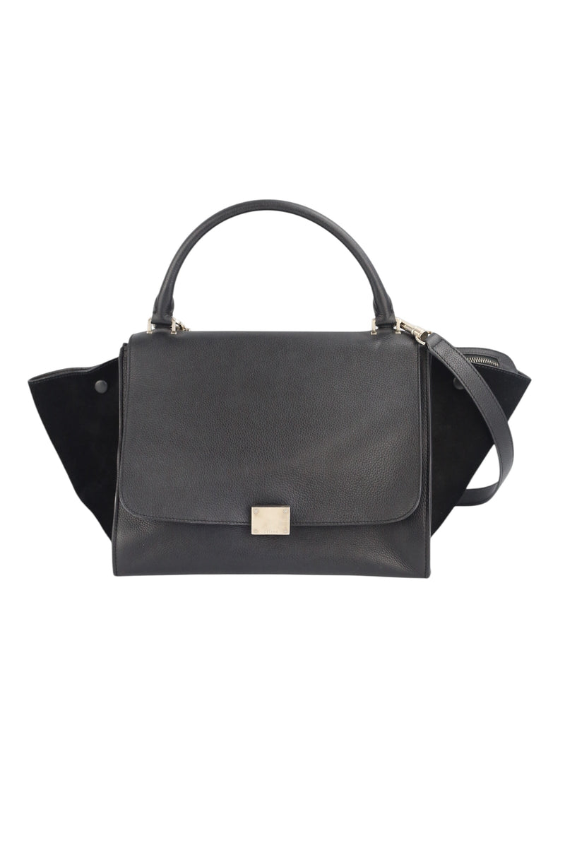 Celine Black Leather Trapeze Bag