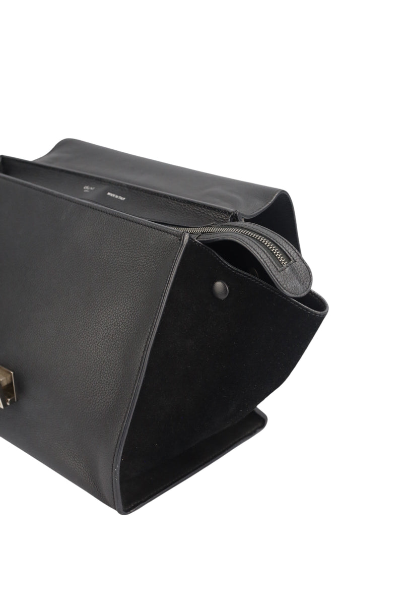 Celine Black Leather Trapeze Bag